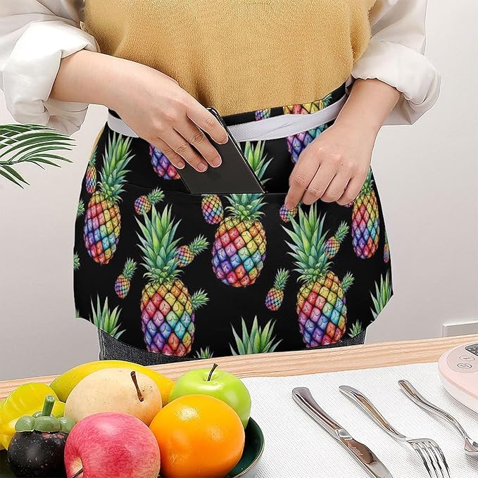 Waterproof Half Waist Apron Kitchen Chef Apron for Cooking Server Waitress