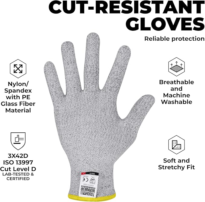 Tough Outfitters Cut Resistant Gloves - Chef Food Grade Cutting Kitchen Glove - Blade Proof Work Safety Gloves