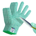 Cutting Gloves, Food Grade Level 5 Protection, Safety Kitchen Cut Gloves for Oyster Shucking, Fish Fillet Processing, Mandolin Slicing, Meat Cutting and Wood Carving. (Green-Small 2 Pairs)