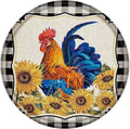 Round Metal Tin Sign Rustic Wall Decor Plaque Rooster Chicken Farm Animal Wreath Sign,Suitable for Home Garden Kitchen Bar Cafe Restaurant Garage Wall Decor Retro Vintage 12x12 Inch