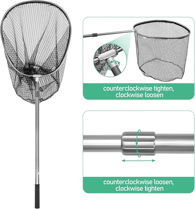 Catch Net Big Animal Control Catcher with 21" Net Opening Chicken Leg Hook with Telescopic Handle 37.4''-93.3'' for Duck, Goose Fish Cat Bird Pigeon Raccoonand and Others