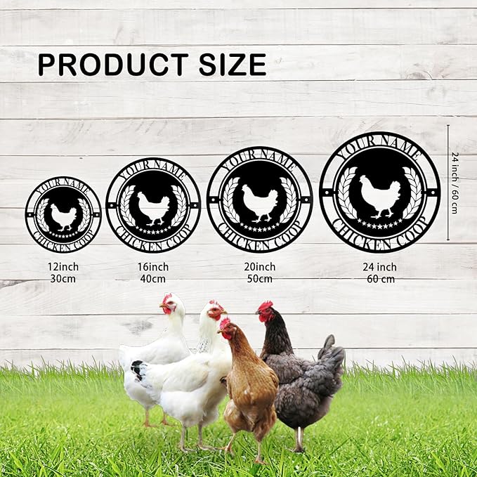 Custom Chicken Coop Metal Sign, Personalized Farmhouse Wall Decor, Vintage Fluffy Butt Hut Decor, Custom Name Sign for Farm, Gifts for Chicken Lovers