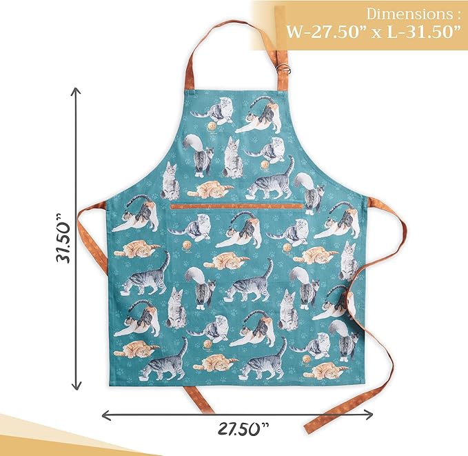 Maison d' Hermine 100% Cotton Apron for women with Pocket Kitchen Chef Apron for Men Cooking Easter Decorations