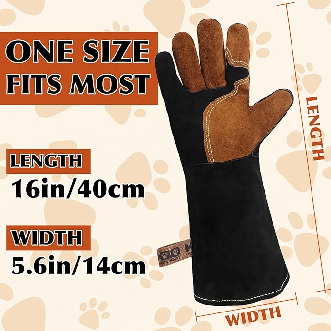 HLDD HANDLANDY Animal Handing Gloves- Bite Proof, Puncture & Scratch Resistant for Safe Handling