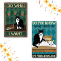 Funny Black Cat Decor For Cat Sign Bundle 2 Pieces I Do What I Want Office Craft Room Living Room Wall Art Hanging For Backyard Man Cave 8x12inch