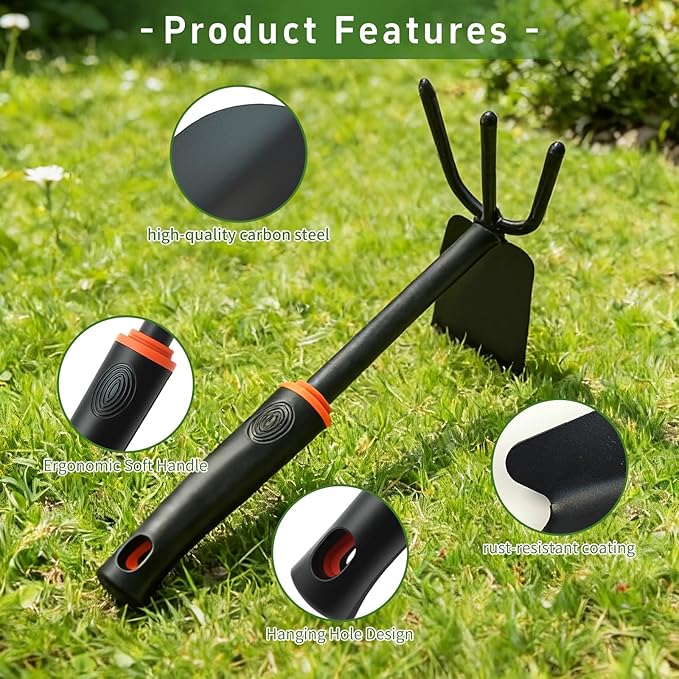 Weed Puller Tool, Portable Garden Weeder Tool, Gardening Weeding Tool for Hand Weeder Puller for Vegetable Gardening Backyard Farm Planting - Black