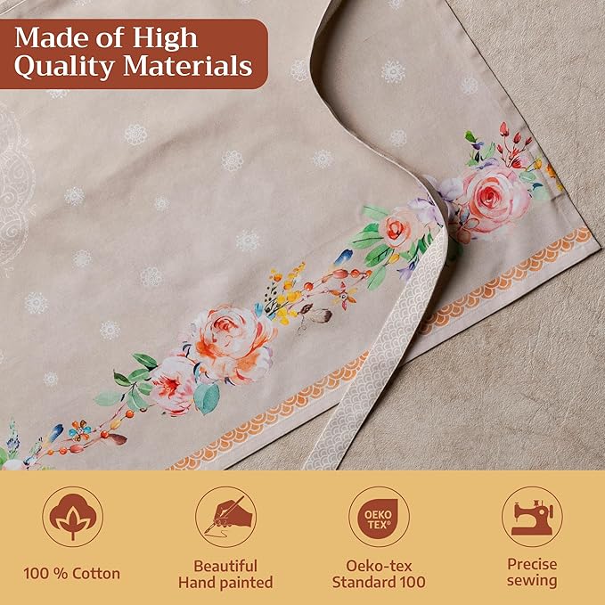 Maison d' Hermine 100% Cotton Apron for women with Pocket Kitchen Chef Apron for Men Cooking Easter Decorations