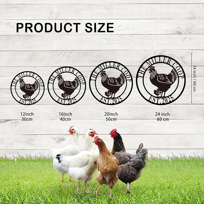 Custom Chicken Coop Metal Sign, Personalized Farmhouse Wall Decor, Vintage Fluffy Butt Hut Decor, Custom Name Sign for Farm, Gifts for Chicken Lovers