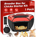Brooder Box for Chick, Large Brooder for 15 Chicks, Breathable Mesh Ventilation, Waterproof Removable Bottom Mat,Foldable, Pop-up,No Assembly Required