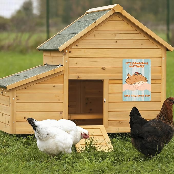 Funny Chicken Gifts For Chicken Lovers Farmhouse Outdoor Decor Hen House Rustic Farmhouse Wall Decor Cute Kitchen Decor For Yard Home 8×12 Metal Sign