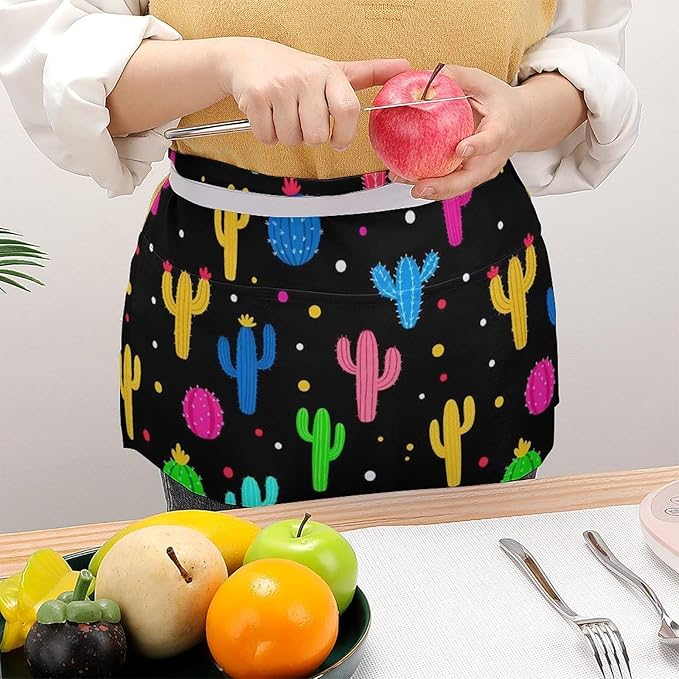 Waterproof Half Waist Apron Kitchen Chef Apron for Cooking Server Waitress