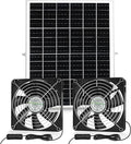 5.5" Solar Dual Fan Kit, IP67 Waterproofed Solar Powered Fan for Intake or Exhaust Air, Ventilation & Cooling