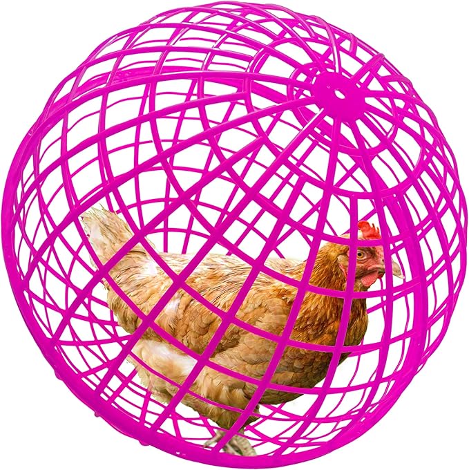 3 PCS 19.6" Movable Ball-Shaped Animals & Poultry Cages,Pet Safe Walking Net, Farm Courtyard Outdoor Accessible Rolling Rabbit Duck Hutch Chicken Coop,Preventing Dog Bites Trampled by Horse
