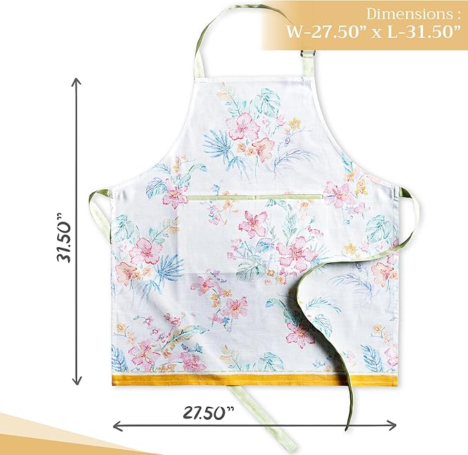 Maison d' Hermine 100% Cotton Apron for women with Pocket Kitchen Chef Apron for Men Cooking Easter Decorations