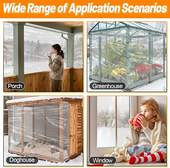 2pcs 6.6x10ft Chicken Coop Covers Accessories for Winter - Easy to Install Waterproof Chicken Run Tarp with Elastic Cords & Ropes