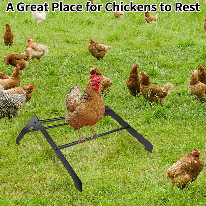 Chicken Perch Roosting Bars for Coop, Adjustable Farm Chicken Perches for Coop, Metal Roost Ladder, Chick Roosting Bars for Brooder, Baby Chicken Toys for Hens Birds, Black
