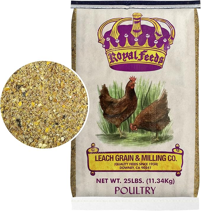 LEACH GRAIN & MILLING CO. Whole Grain Layer Mash 25 lbs - Premium Chicken Feed for Laying Hens, 16% Protein Poultry Feed with Vitamins and Minerals for Egg Production and Daily Nutrition
