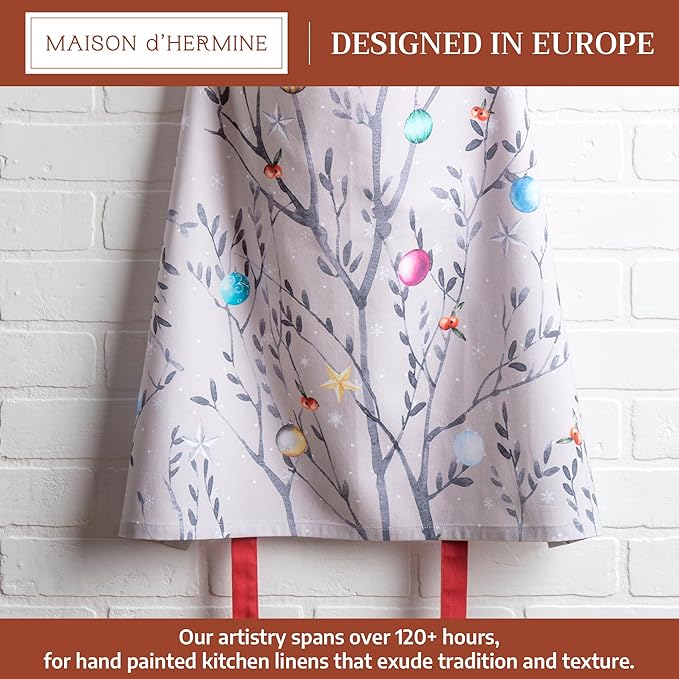 Maison d' Hermine 100% Cotton Apron for women with Pocket Kitchen Chef Apron for Men Cooking Easter Decorations