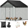 Outdoor Chicken Coop Cover for 9.8x6.5ft Large Metal Chicken Run 600D Waterproof Sunshade Cover UV Resistant Weatherproof Heavy Duty Outdoor Replaceable Large Chicken Coops Top Covers,Only Cover,Black