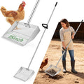 Chichen Poop Scooper Rake: 15in Extra Large Rake and Shovel,Chichen Pooper Scooper with Plastic Handle,Metal Chicken Coop Accessories,Tool for Manure Cleaning in Small Poultry and Stable