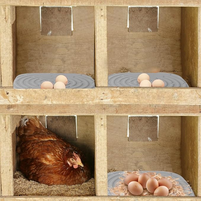 Chicken Nesting Box Pads, Washable Nesting Pads for Chicken Coop Bedding Nest Box Liners Reusable Nesting Pads for Laying Eggs Chicken Coop Accessories Grey 12''x12'' 6 Pictures Skimzy