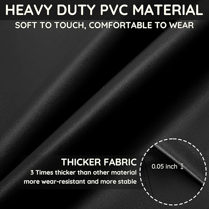 Thicker Rubber Apron, Extra Long Adjustable Apron, Heavy Duty Oil&Chemical Resistant Waterproof Work Aprons