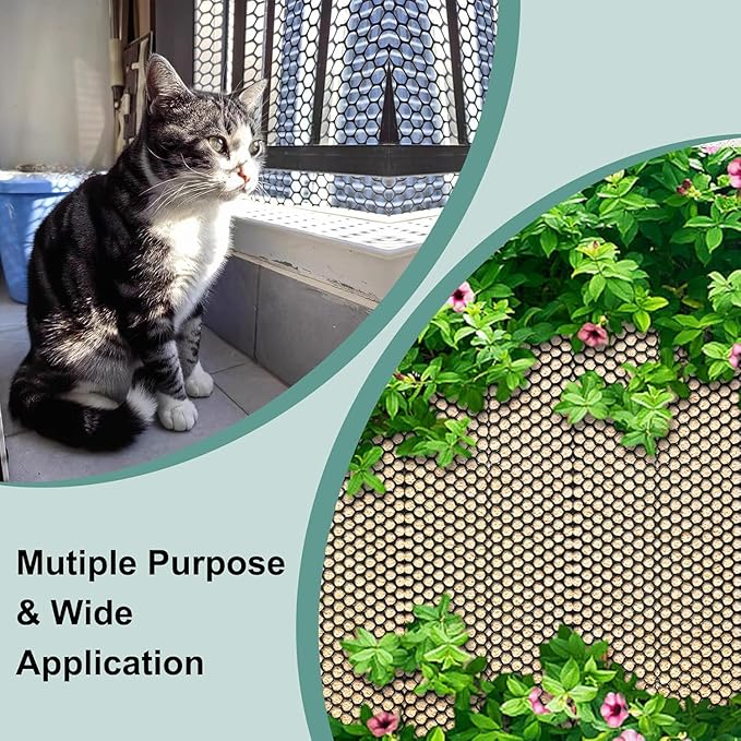 Chicken Plastic Wire Fencing Mesh - Heavy-Duty Plastic Chicken Black Wire Fence Mesh for Gardening, Barrier Netting, Poultry Dogs Rabbit Fencing (Black, 15.7IN x 50FT)