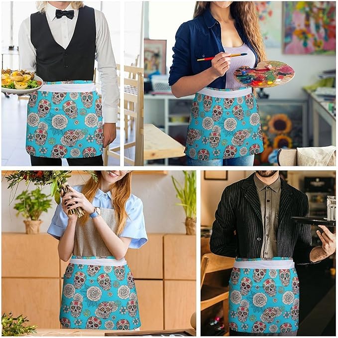 Waterproof Half Waist Apron Kitchen Chef Apron for Cooking Server Waitress