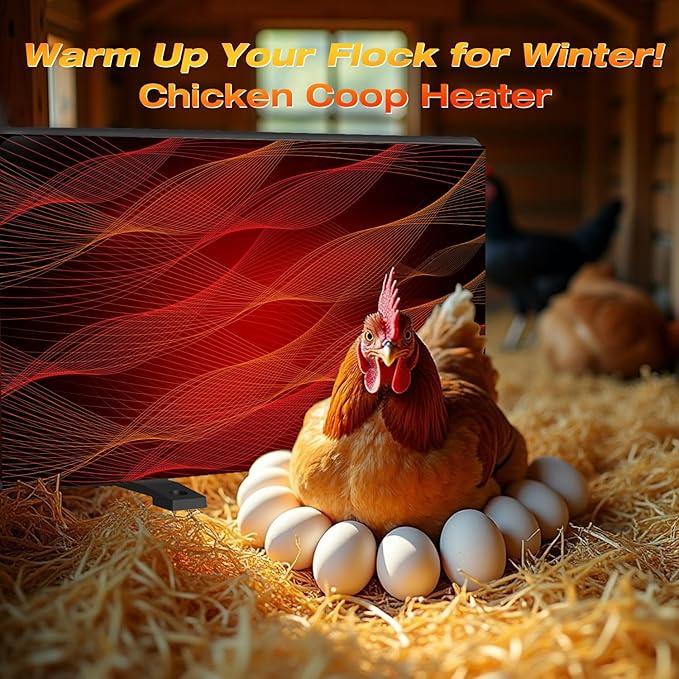 H&G lifestyles Chicken Coop Heater, Cozy Coop Heater for Winter, Radiant Heat Panel with Adjustable Temperature,Poultry Warmer for Indoor and Outdoor Use