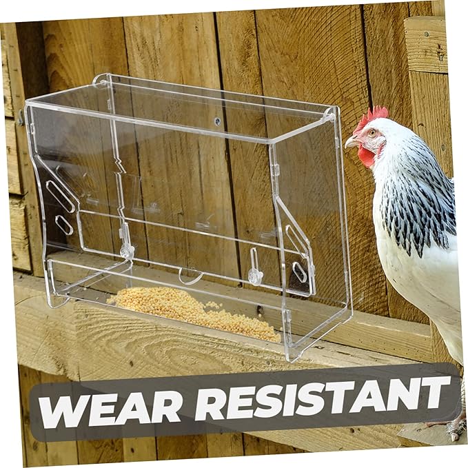 Rutin Chicken Food Container Automatic Feeder for Birds Chickens Multi-use Poultry Feeding Box Smooth Ramp