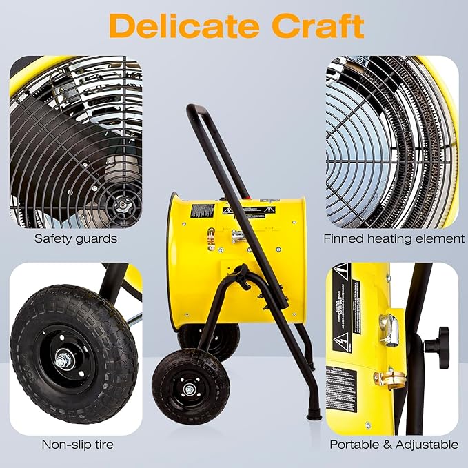 DR. INFRARED HEATER DR-PS11524 Salamander Construction 15000-Watt, Single Phase, 240-Volt Portable Fan Forced Electric Heater