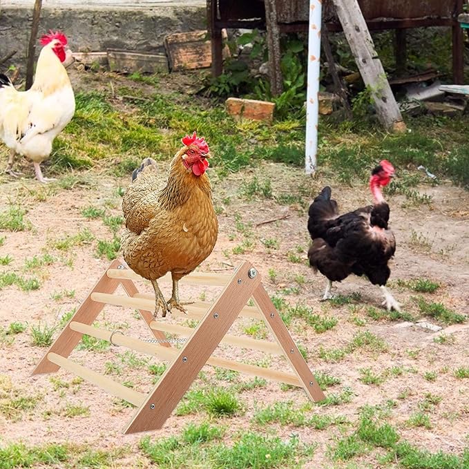 Balacoo Tree Holder Stand Chicken Perch Wood Stand Roosting Bar Parrot Bird Rack Chicken Pet Toy Frame Holder for Hens Bird Parrot Hens Macaw Brown Small Toys