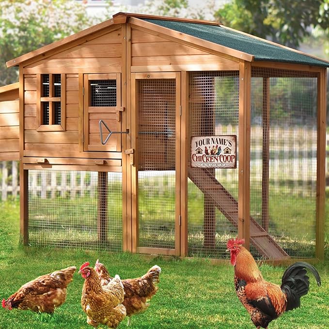 Custom Chicken Coop Sign Personalized Farmhouse Decor Rustic 12x8 Inch Vintage Hen House Metal Sign Gift for Chicken Lovers