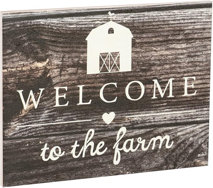 JennyGems Welcome To the Farm Wooden Sign, Barn Gifts, Rustic Farmhouse Decorations Wall Hanging, Gray Wash