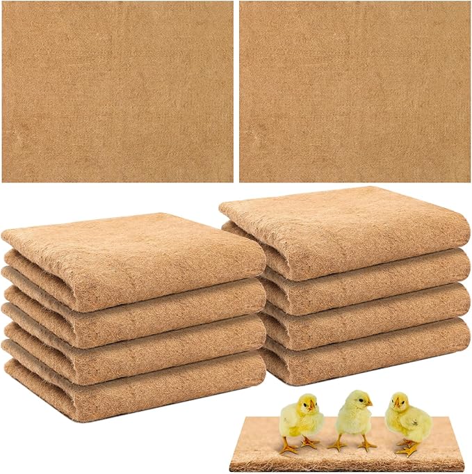 8 Pack Jute Chicken Nesting Pads, 30 x 22 Inch Nest Mats Nesting Brooder Liners for Chicken Coop, Poultry and Small Birds