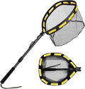 PLUSINNO Fishing Net Fish Floating Landing Net, Kayak Nets with Fixed Foldable Telescopic Pole Handle, Bass Trout Fishing Nets with Nylon Mesh for Pond Lake River, Fishing Gear Gifts for Men Anglers
