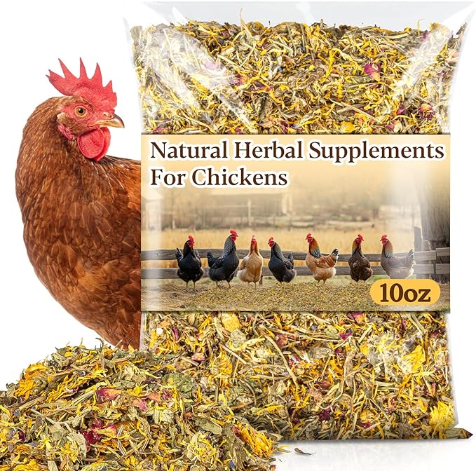 MAQIHAN Chicken Nesting Herbs - 10oz Dried Herbs & Flowers Mix for Coop Bedding, Natural Chicken Treats to Support Egg Laying, Feather Quality & Hen Wellness, Vacuum Sealed