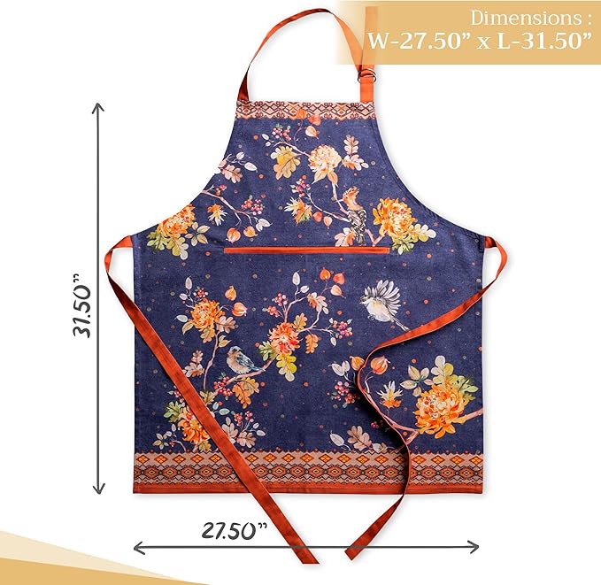 Maison d' Hermine 100% Cotton Apron for women with Pocket Kitchen Chef Apron for Men Cooking Easter Decorations