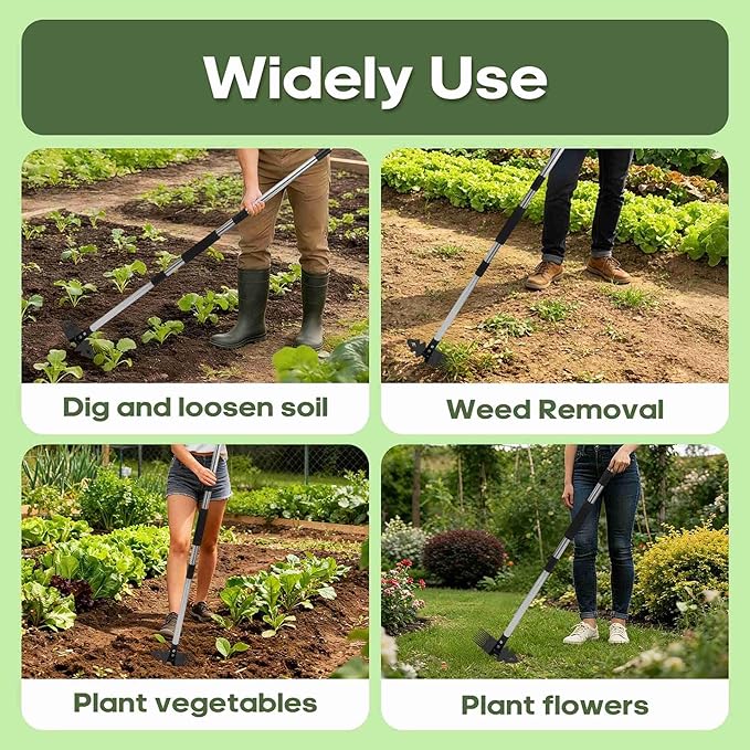 Weeder Tool - 60" Manual Weeder Remover Tool,Gardening Tools,Portable Garden Weeding Tool for Vegetable Gardening Backyard Farm Planting & Weeding