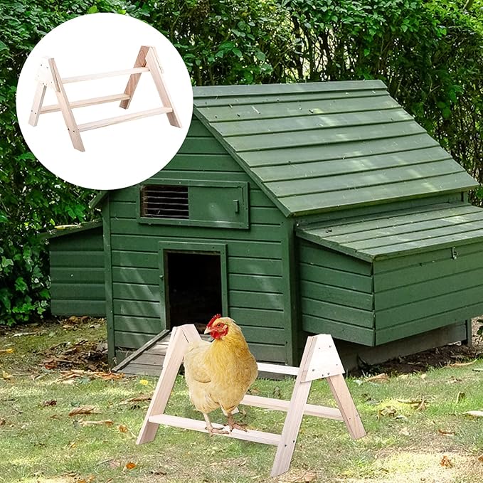 balacoo Wooden Chicken Standing Rack 17X13X10 Inch Roosting Ladder and Perch for Poultry Training and Bird Exercise