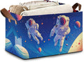 Astronaut Collapsible Storage Box,Planet Organizer Bin with Handles for Room Decoration,Bins Book Basket Box 17x11.5x10Inch