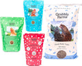 Grubbly Farms Adult Chicken Bundle - Chicken Grit, Fresh Pecks Layer Feed Pellets, Omega Mix & Grubblies - Complete Nutrition, Proper Digestion, Strong Eggshells & Natural Protein Treats - 4 Pack