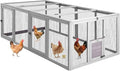 GUTINNEEN Large Chicken Run Extension with 20.73 sq.ft Space, Sliding Chicken Door, 1/2" Galvanized Wire, Secure Locks & Easy-Access Doors, Cozy Coop Chicken Cage Poultry Cage Outdoor