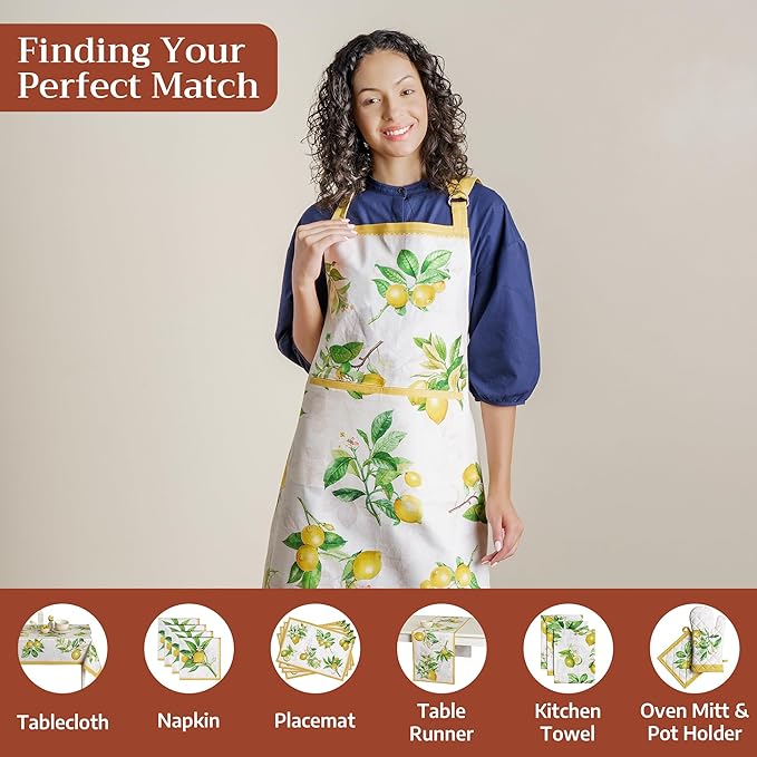 Maison d' Hermine 100% Cotton Apron for women with Pocket Kitchen Chef Apron for Men Cooking Easter Decorations