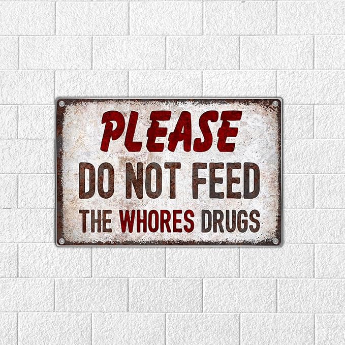 Funny Metal Sign For Bar Pub Dorm Wall Decor Humorous Tin Gag Prank College Room Decoration Vintage Style Art 12 x 8 Inch Kitchen Outdoor Aluminum Home Indoor