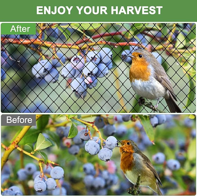 Heavy Duty Garden Netting - 100'x100' Poultry Netting for Chicken Coop, 3/4 Inch Mesh, Protects Fruits, Vegetables Against Squirrels, Deer