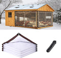 6.5 x 13.1 FT Chicken Coop Cover for Winter, Waterproof & Anti-Tear Chicken Coop Insulation with Rope, Chicken Run Sidewalls, Windproof Clear Chicken Coop Tarp for Chicken Run