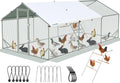 Quictent Large Metal Chicken Coop Run for 30+ Poultry with Climbing Perch, Side Hardware Cloth & Cover, Advanced Series Outdoor Walk-in Cage Hen Duck Rabbit Dog Pen Yard Farm House, 18x9x6.6FT