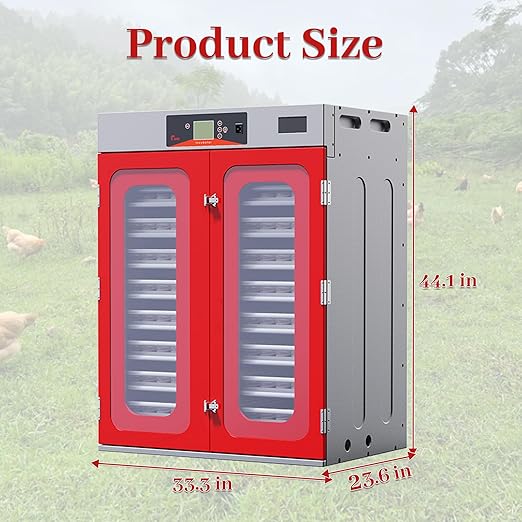 1000 Egg Cabinet Incubator, Automatic Digital Poultry Hatcher with Temperature & Humidity Control – Commercial Large Capacity Egg Turning System for Chicken, Duck, Quail Eggs