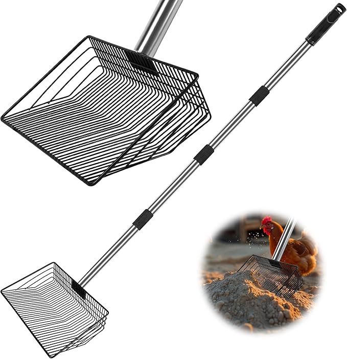 Large Chicken Poop Scooper, Chicken Coop Rake Scooper Accessories
